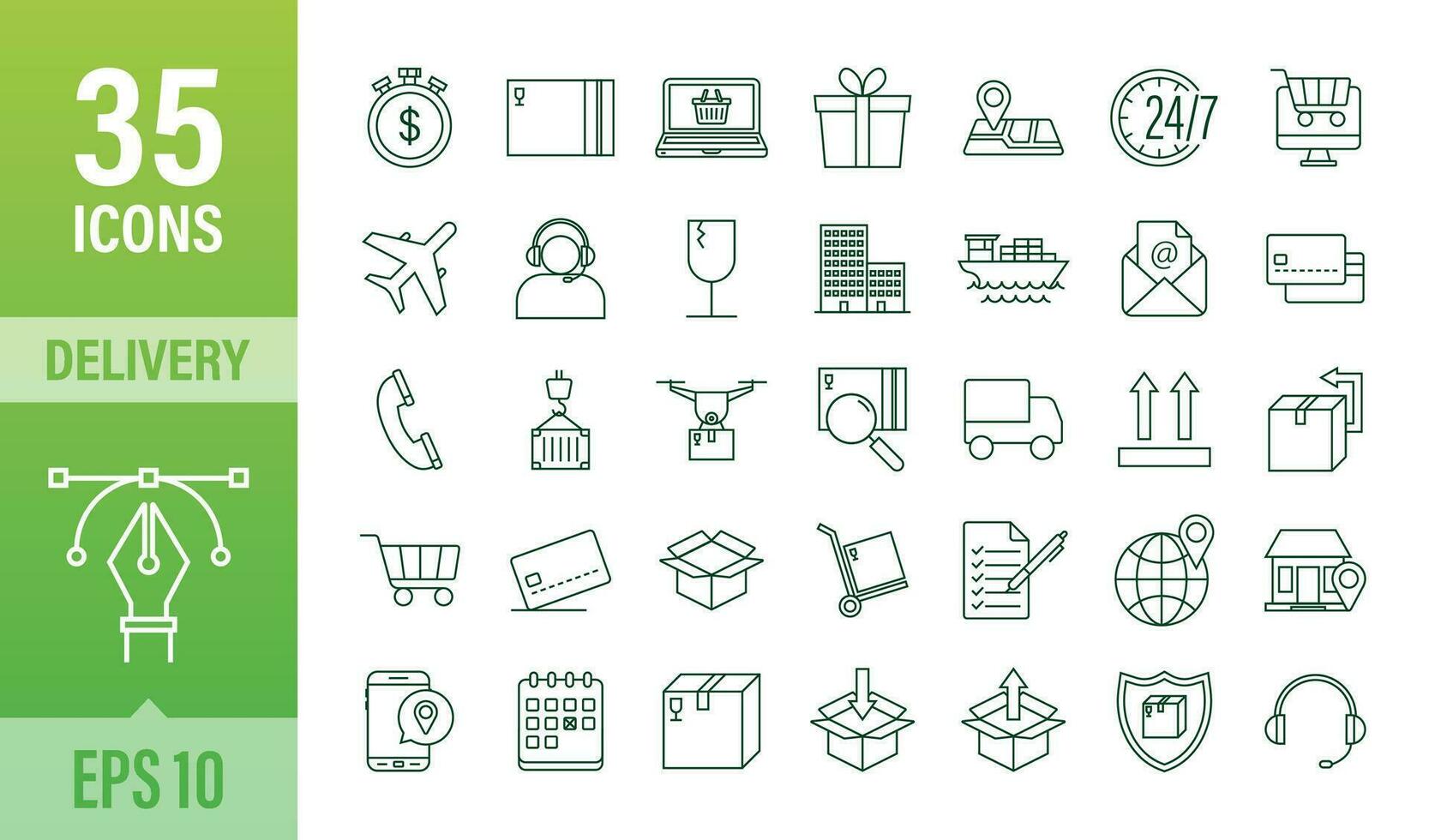 Set with delivery icon. Delivery service. Fast courier. Truck icon set. Vector stock illustration