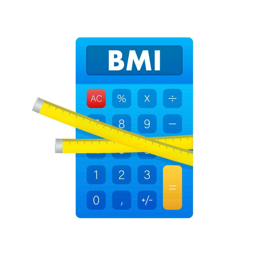 Indikator bmi on scale. Chart concept. Vector icon