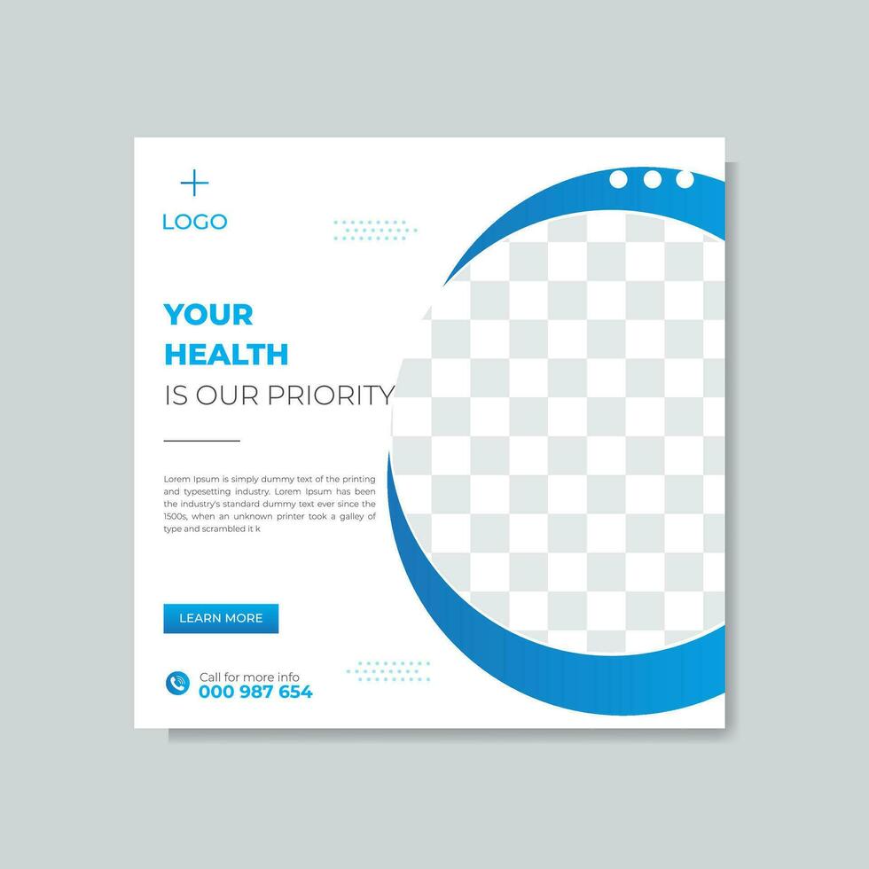 Healthcare social media post design vector