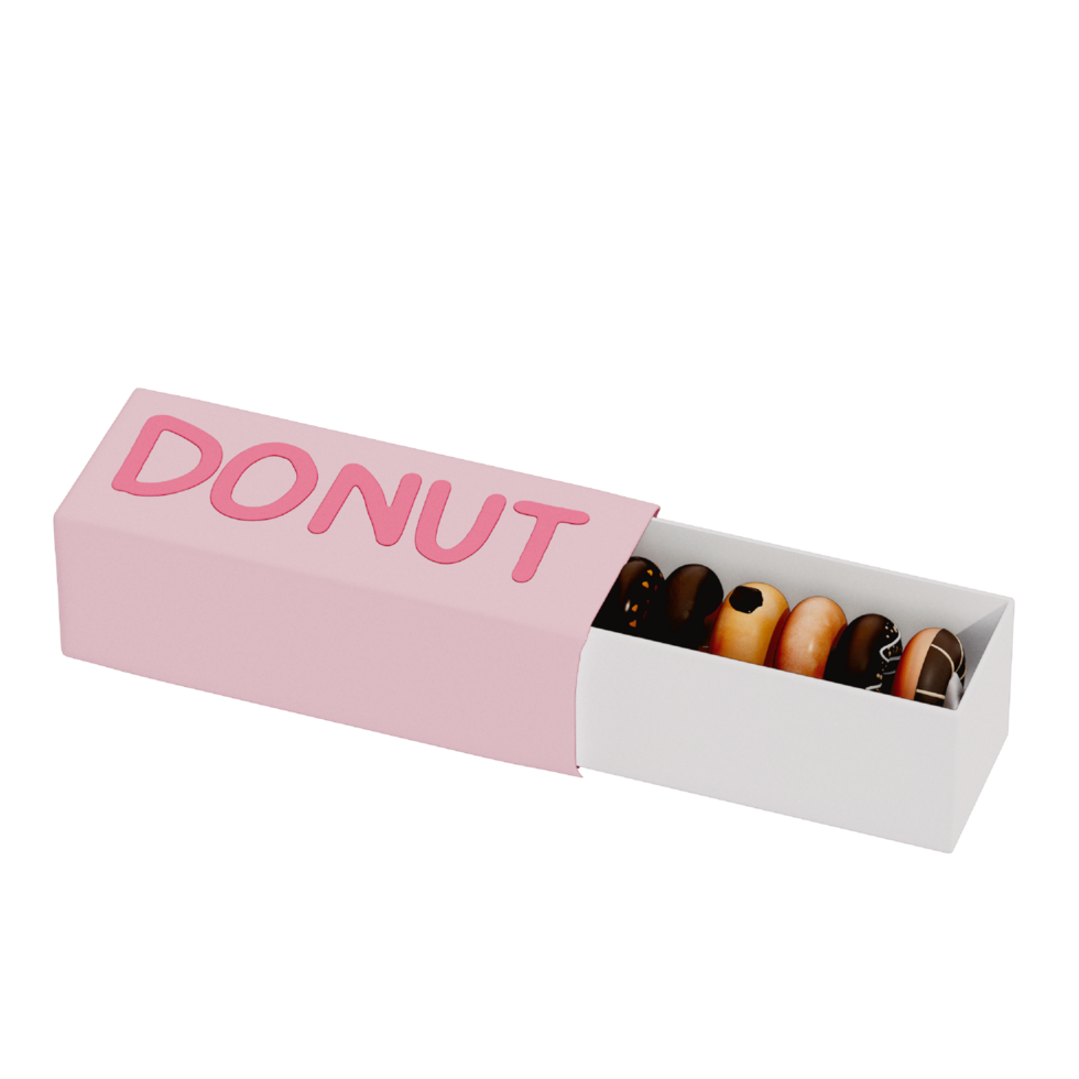 Donut isolated on transparent background . 3D rendering png