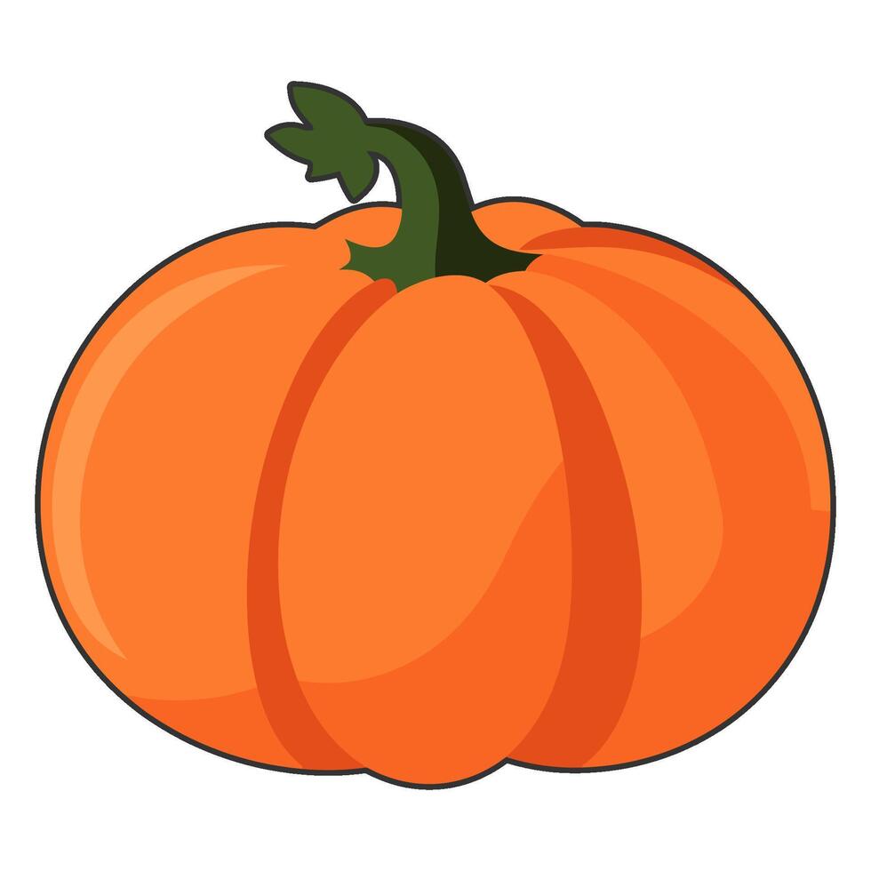 Colorful Pumpkin flat illustration, Free Cute pumpkin vector clipart ...
