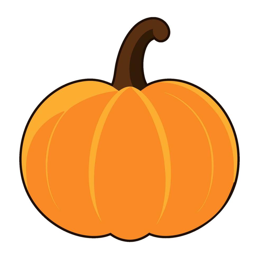 Colorful Pumpkin flat illustration, Free Cute pumpkin vector clipart