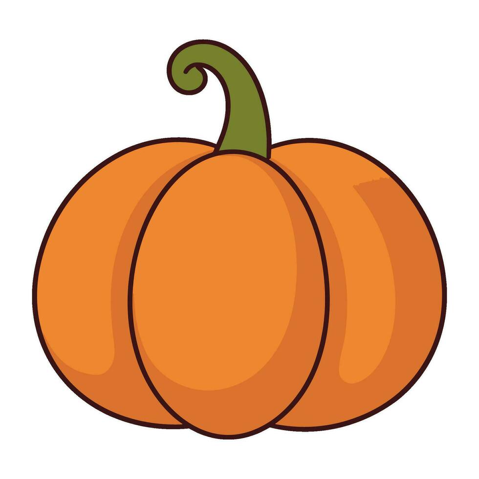 Colorful Pumpkin flat illustration, Free Cute pumpkin vector clipart