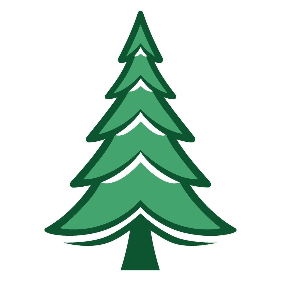 Colorful Christmas tree vector illustration, Christmas Winter Tree vector clipart