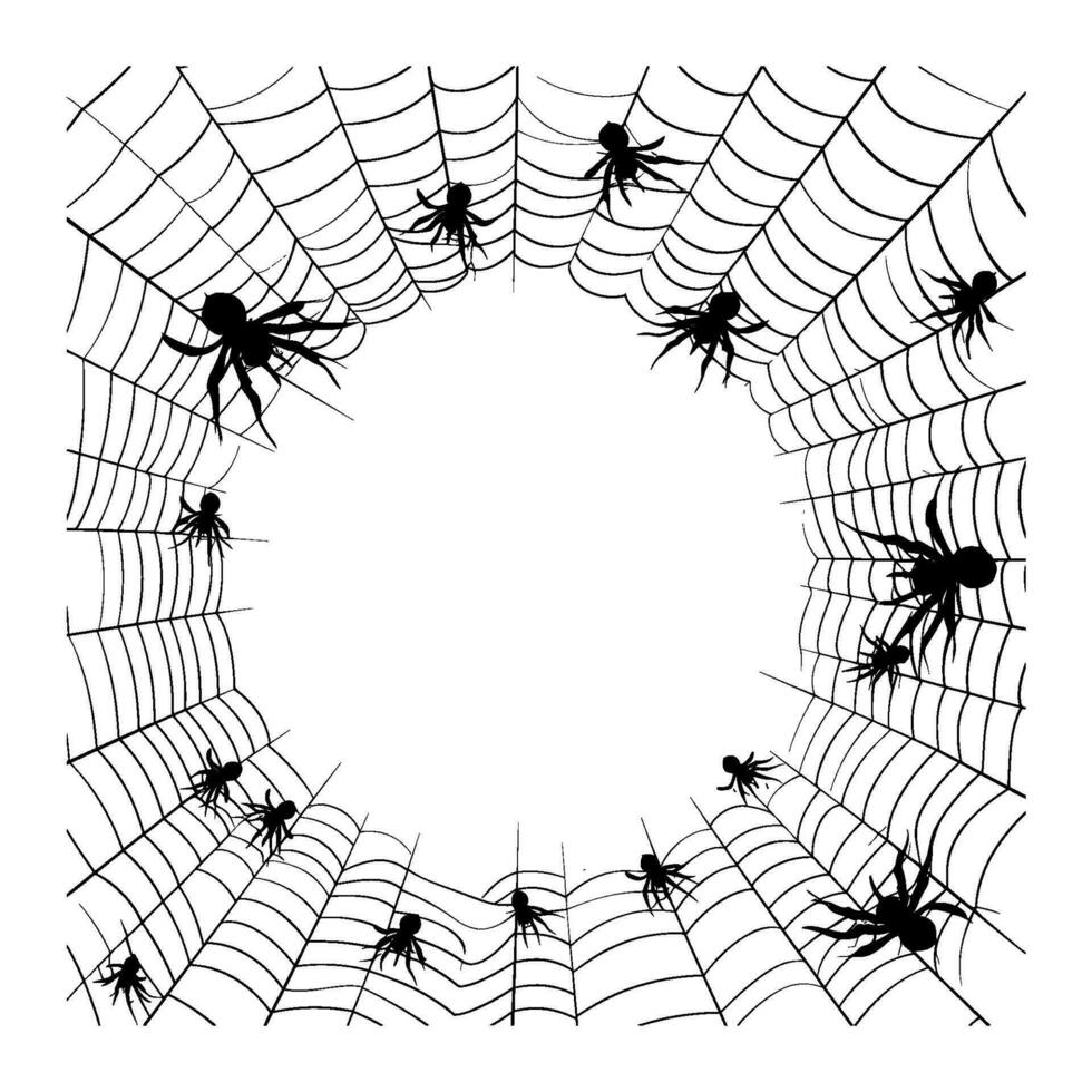 Free Cobweb outline Black Silhouette, Spider net outline vector clipart