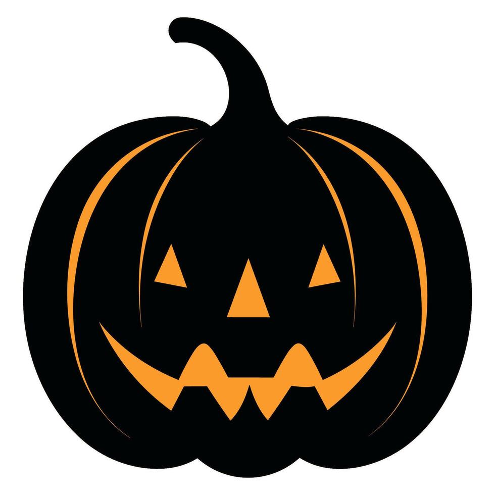 Free Halloween scary pumpkin vector Clipart, Halloween creepy pumpkin Flat illustration