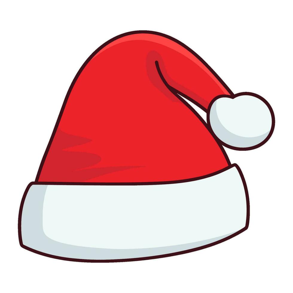 gratis Papa Noel sombrero vector clipart, Navidad sombrero ilustración