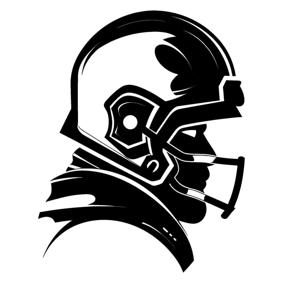 American Footballer Helmet vector silhouette, Black Silhouette of Football Helmet Clipart