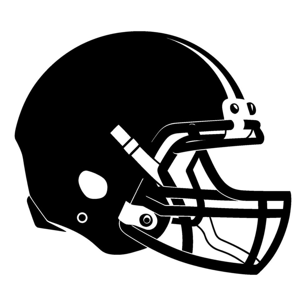 American Footballer Helmet vector silhouette, Black Silhouette of Football Helmet Clipart
