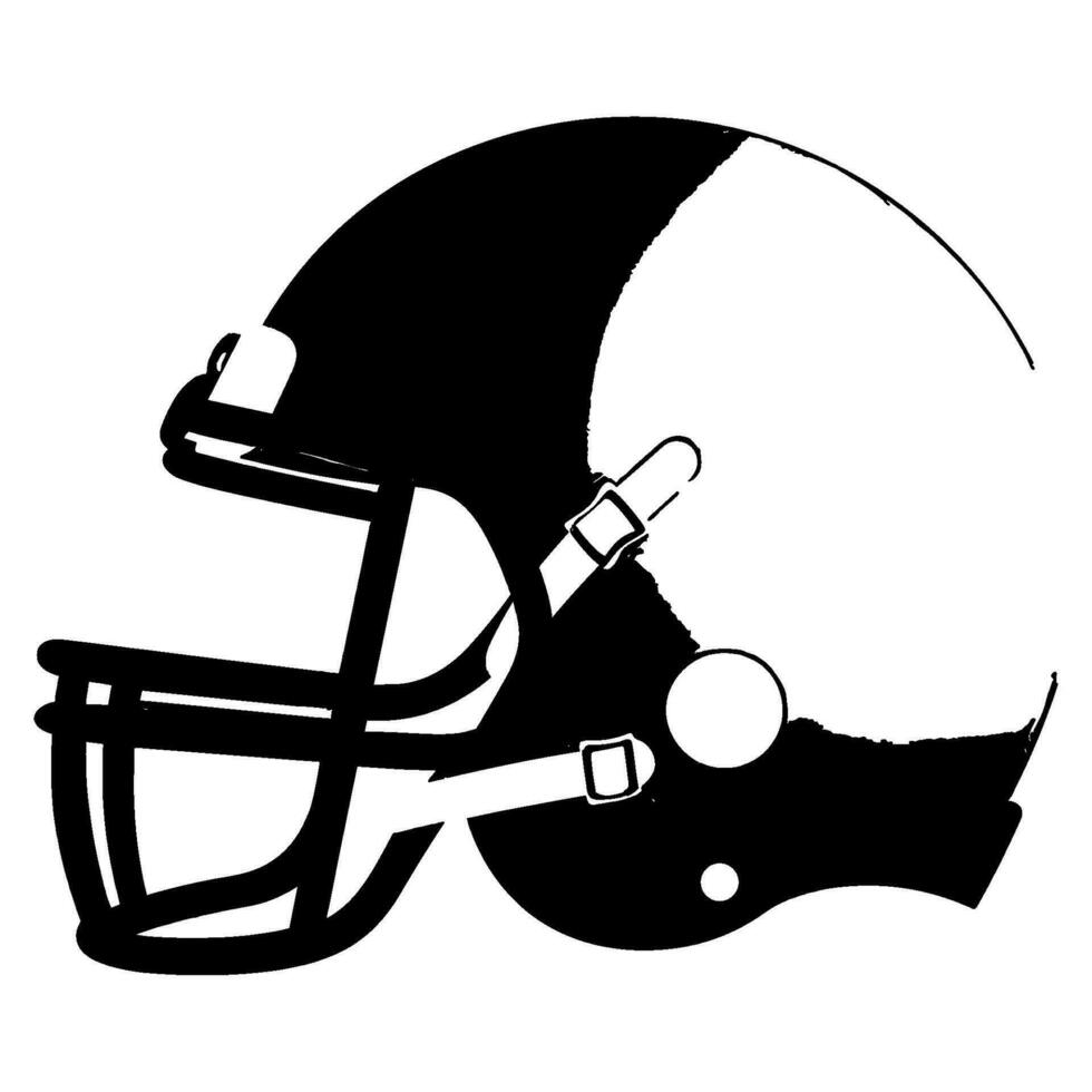 American Footballer Helmet vector silhouette, Black Silhouette of Football Helmet Clipart