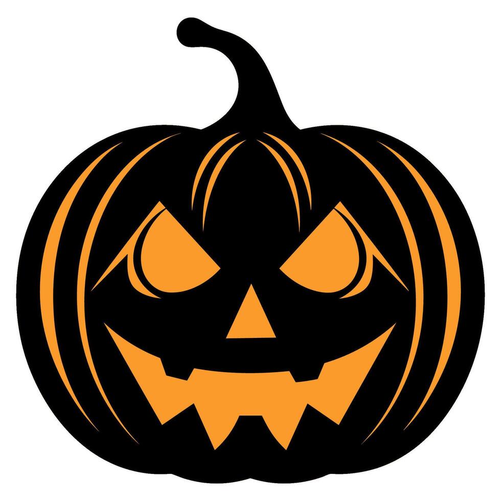 Free Halloween scary pumpkin vector Clipart, Halloween creepy pumpkin Flat illustration