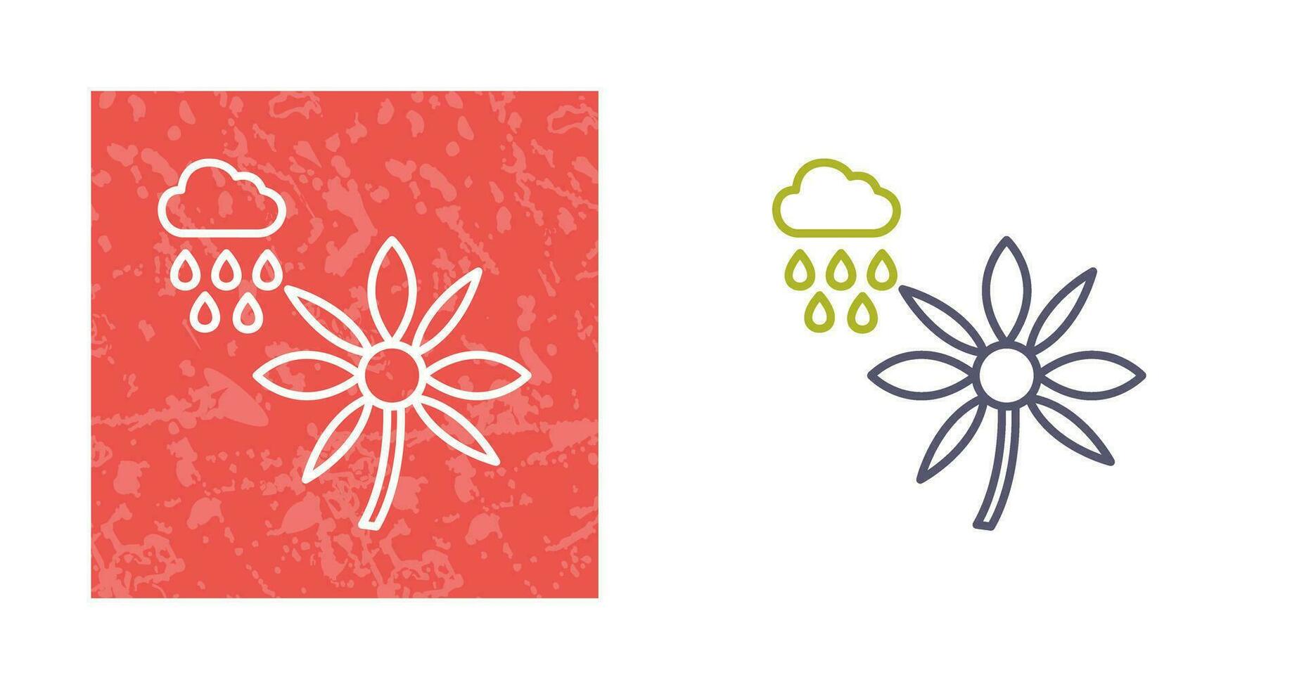 Flower with rain Vector Icon