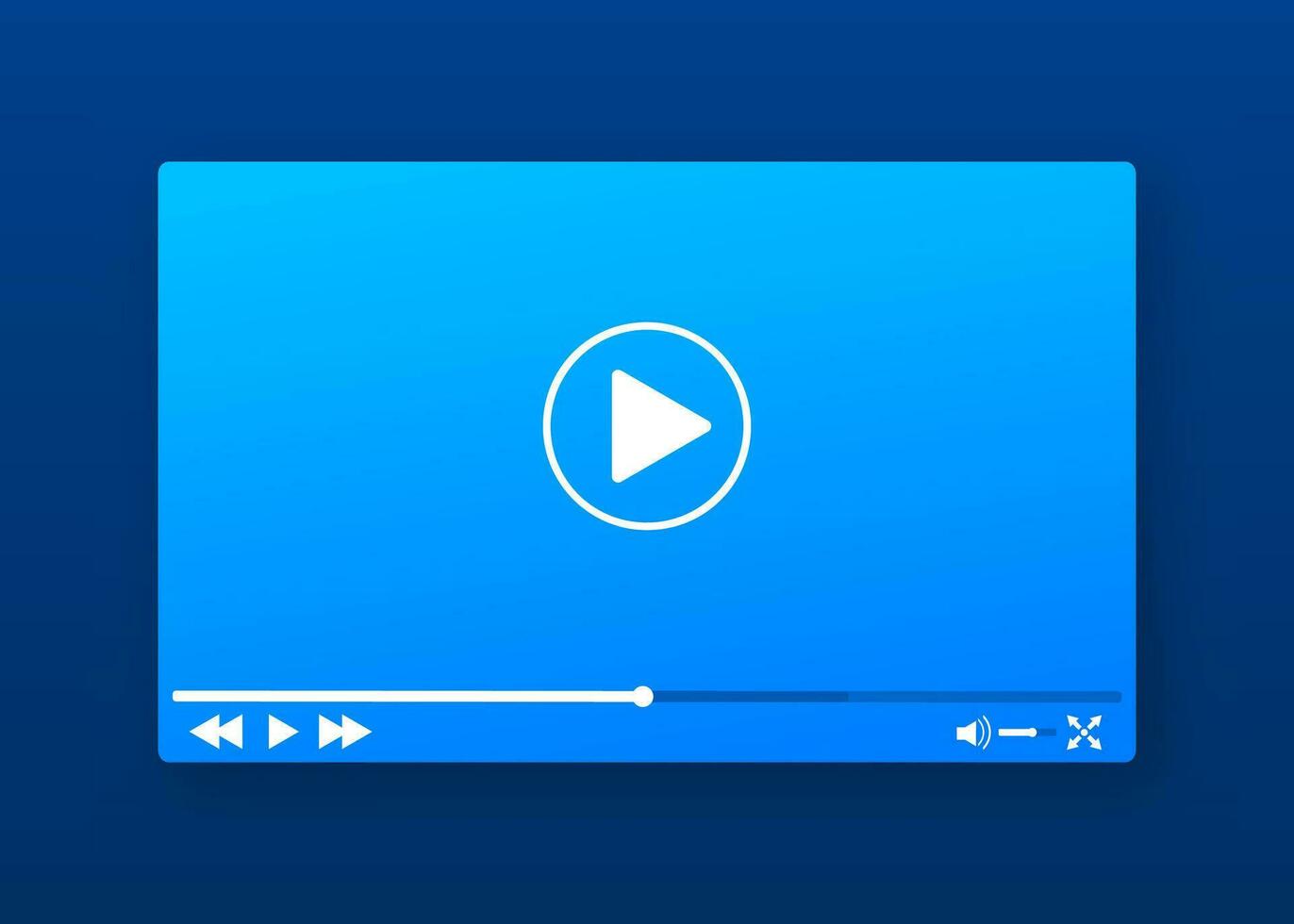 Template video frame. Template media player. Mobile app interface. Vector stock illustration