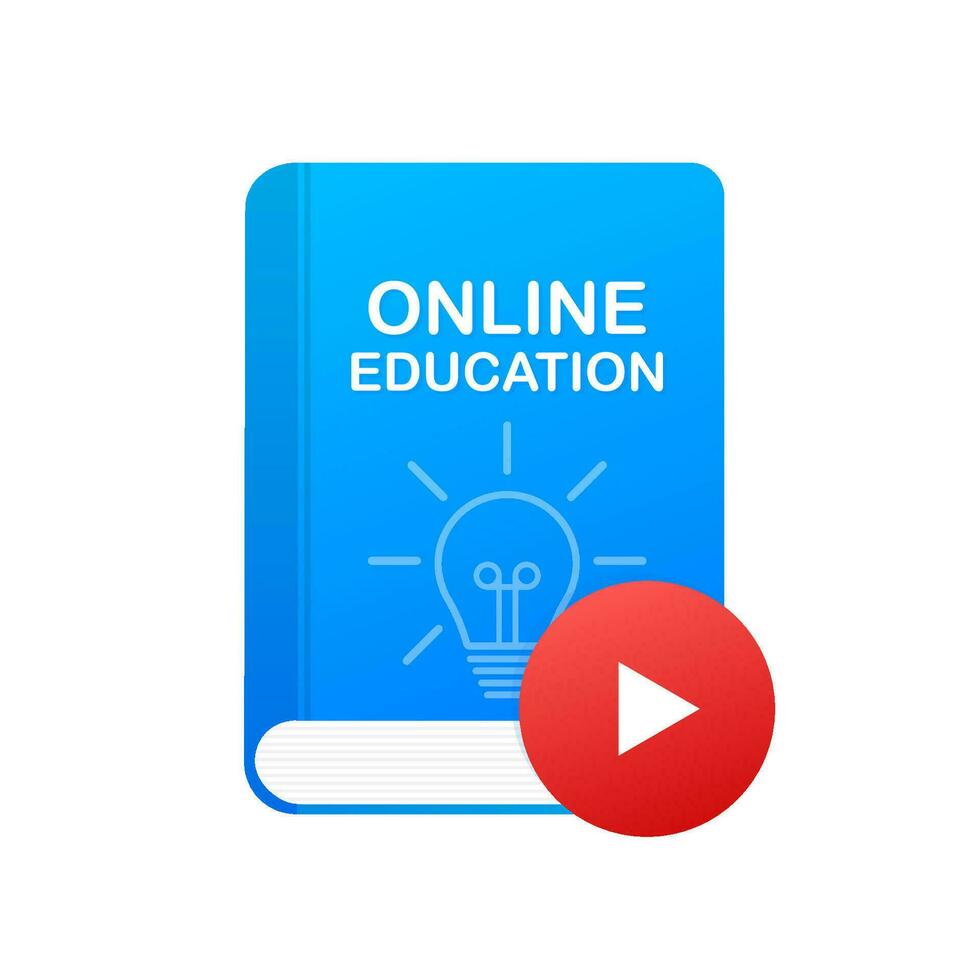 Online education concept banner. Online training courses. Tutorials, e learning. Vector illustration