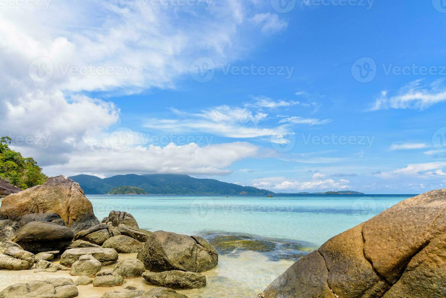Sea and beach at Ko Ra Wi island, Thailand photo