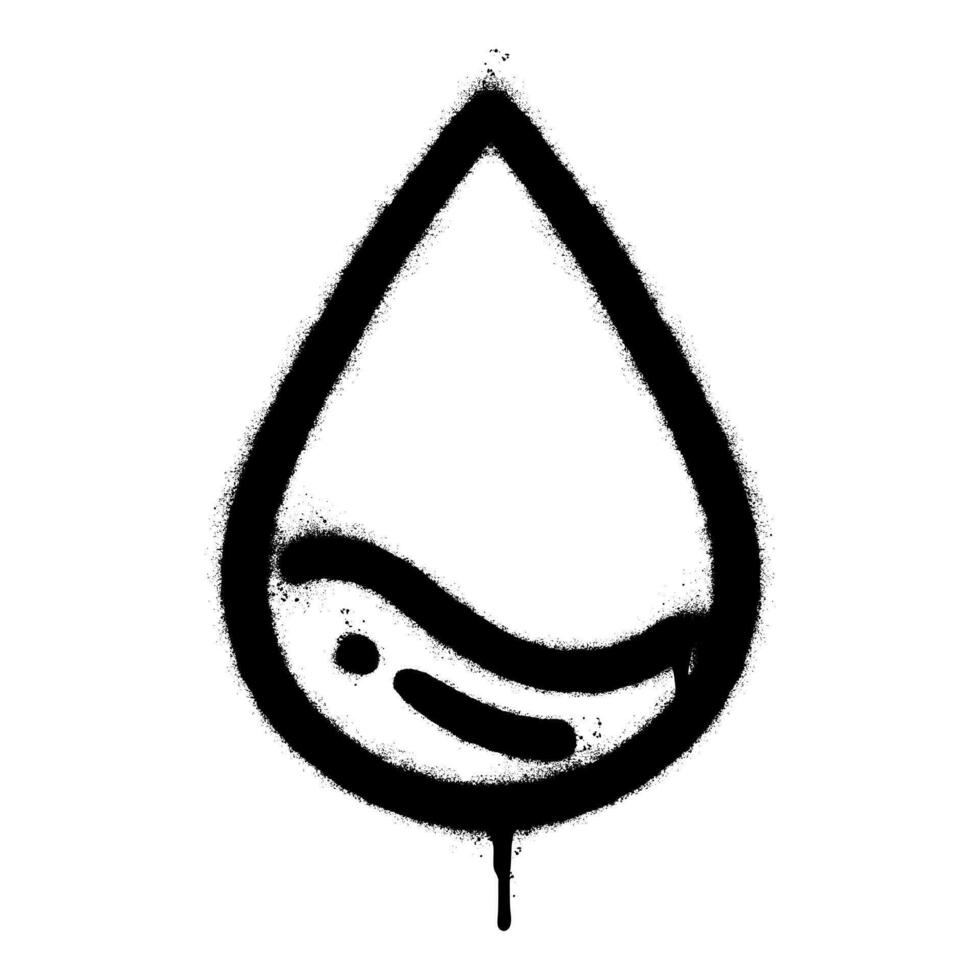 Spray Painted Graffiti Water drop logo vector icon isolated on white background.