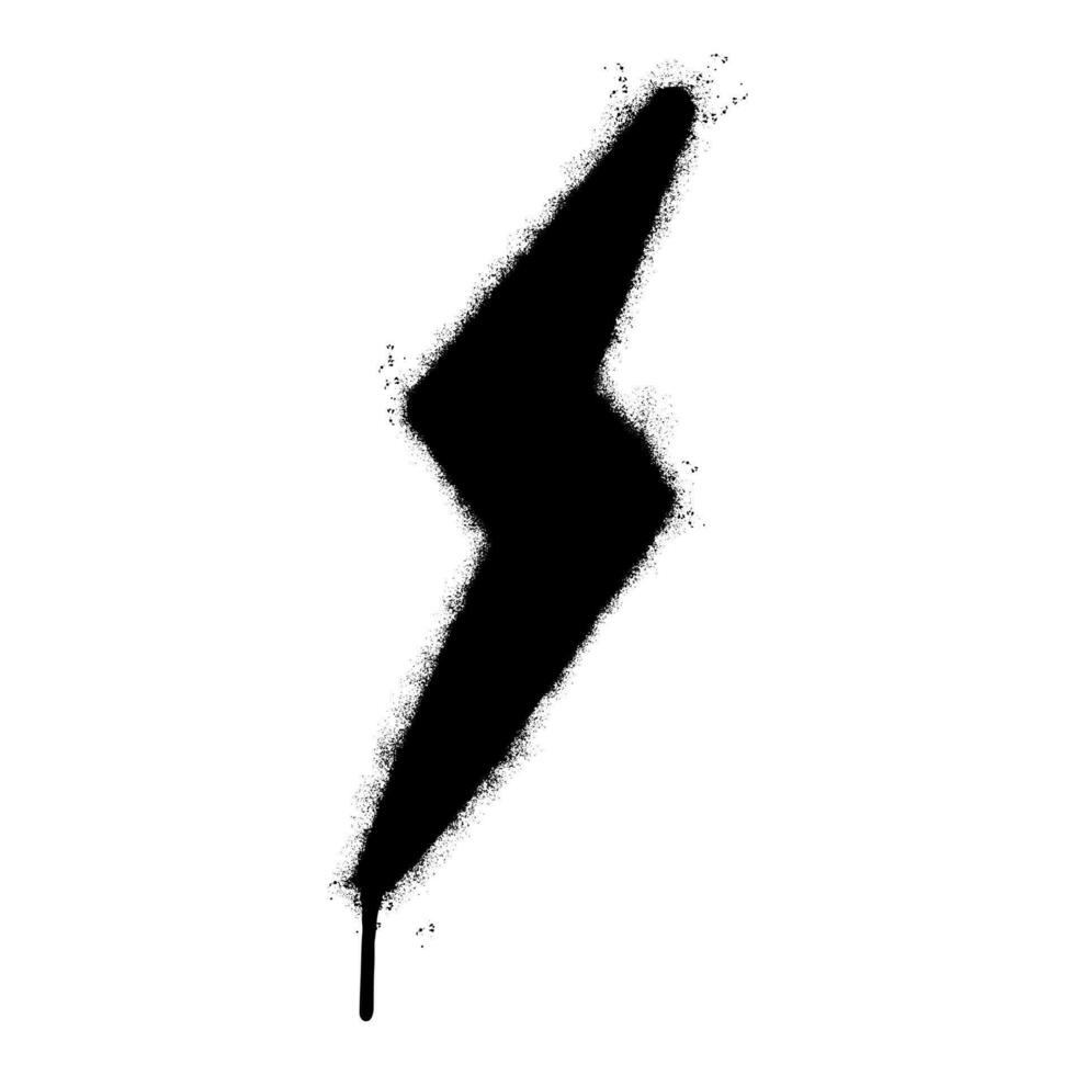 Spray Painted Graffiti electric lightning bolt symbol Sprayed isolated with a white background. graffiti electric lightning bolt icon with over spray in black over white. vector