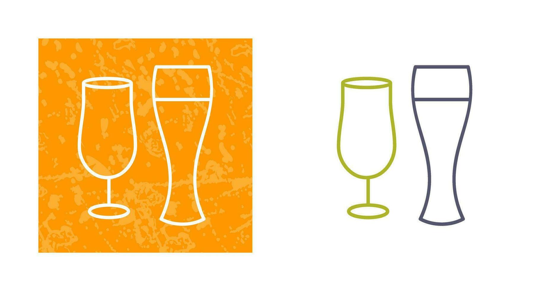 Unique Beer Glasses Vector Icon