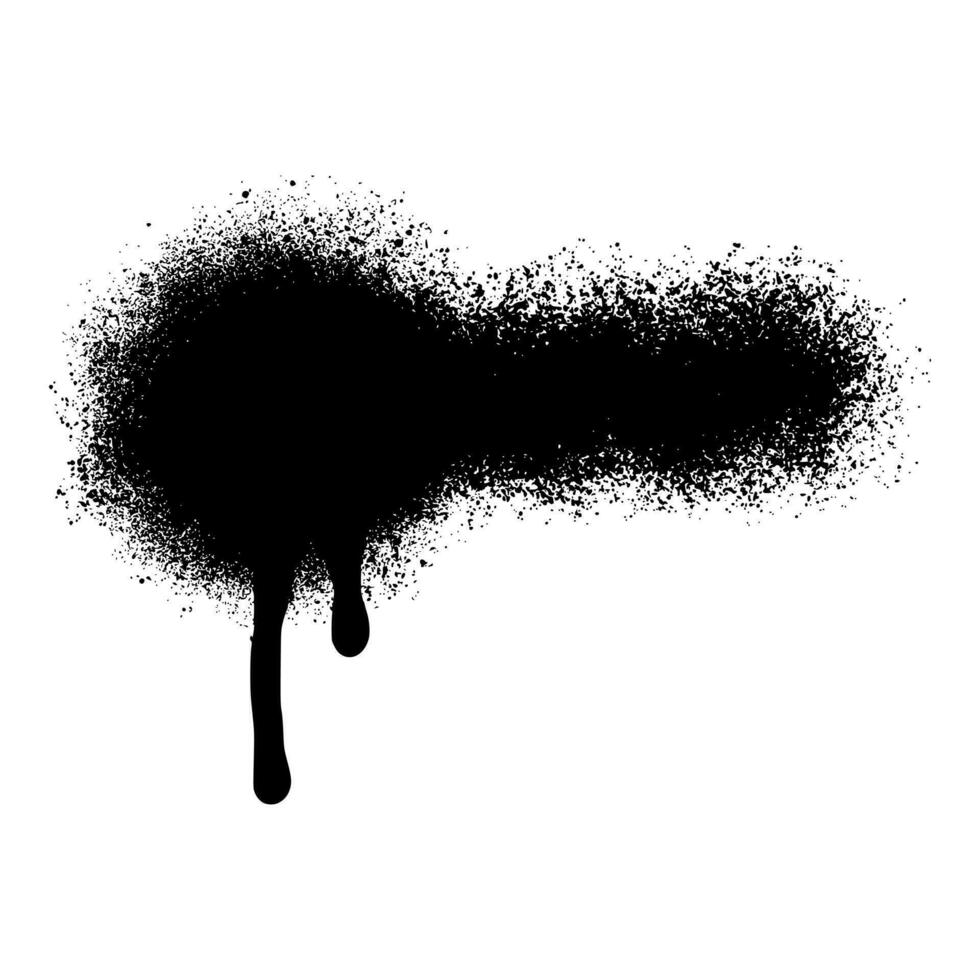 graffiti Spray painted Drips Black ink splatters isolated on white background. vector