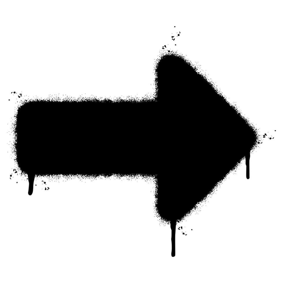 Spray Painted Graffiti arrow Sprayed isolated with a white background. graffiti arrow with over spray in black over white. vector