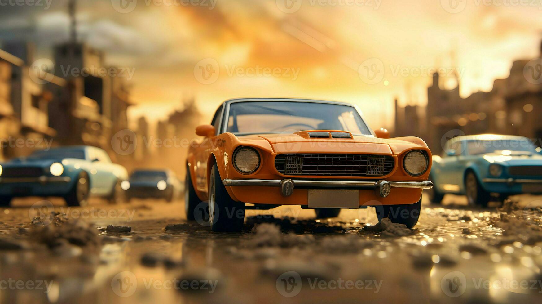 sports car toy on the road photo