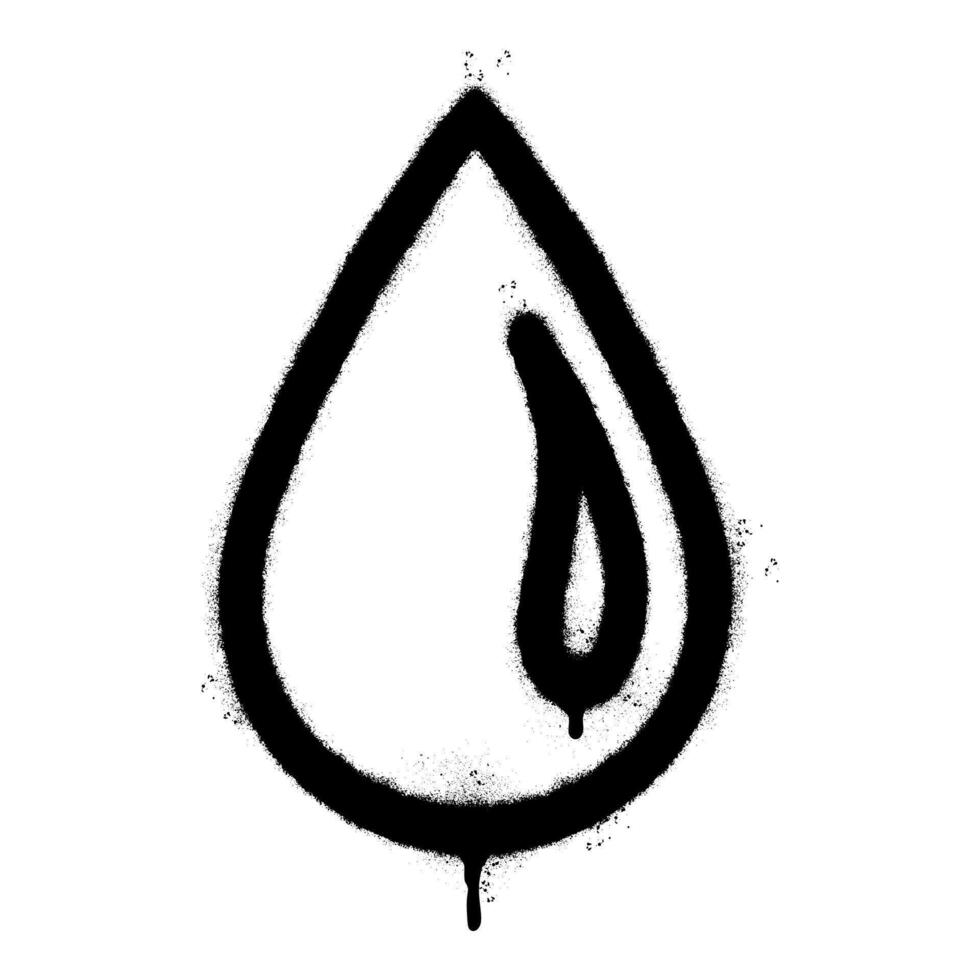 Spray Painted Graffiti Water drop logo vector icon isolated on white background.