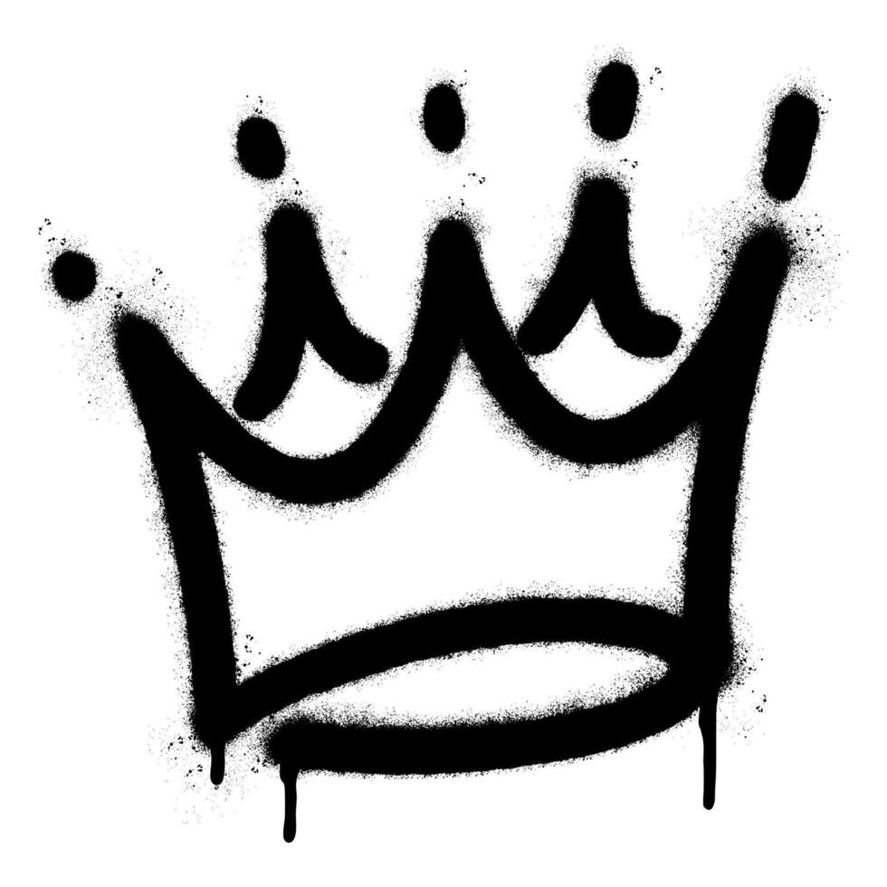 graffiti spray crown icon isolated on white background. vector illustration.