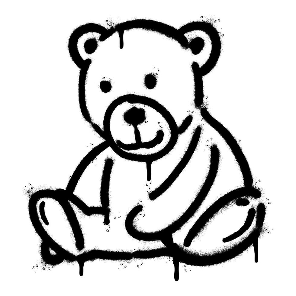 Spray Painted Graffiti Teddy bear icon Sprayed isolated with a white background. vector