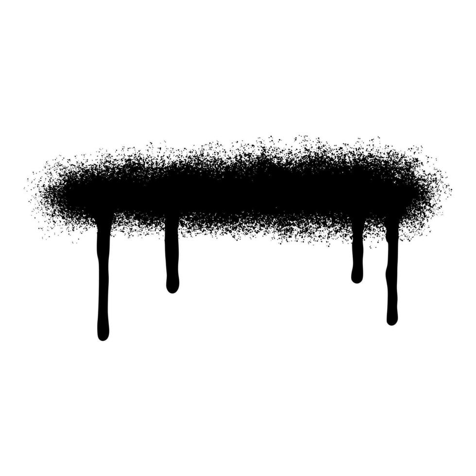 graffiti Spray painted Drips Black ink splatters isolated on white background. vector