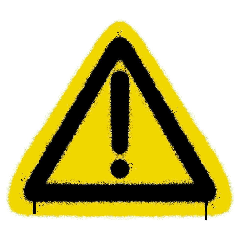 Spray Painted Graffiti warning icon Sprayed isolated with a white background. graffiti alert symbol with over spray in black over white. Vector illustration.