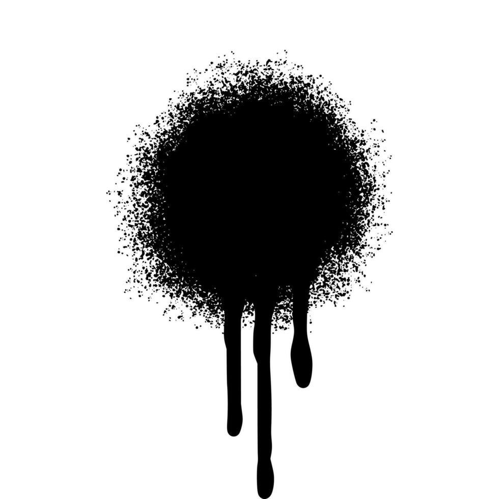 graffiti Spray painted Drips Black ink splatters isolated on white background. vector