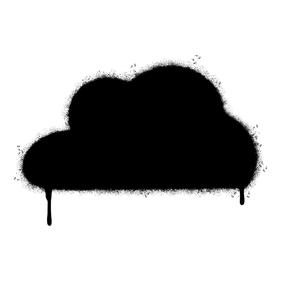 rociar pintado pintada nube icono rociado aislado con un blanco antecedentes. pintada nube icono con terminado rociar en negro terminado blanco. vector