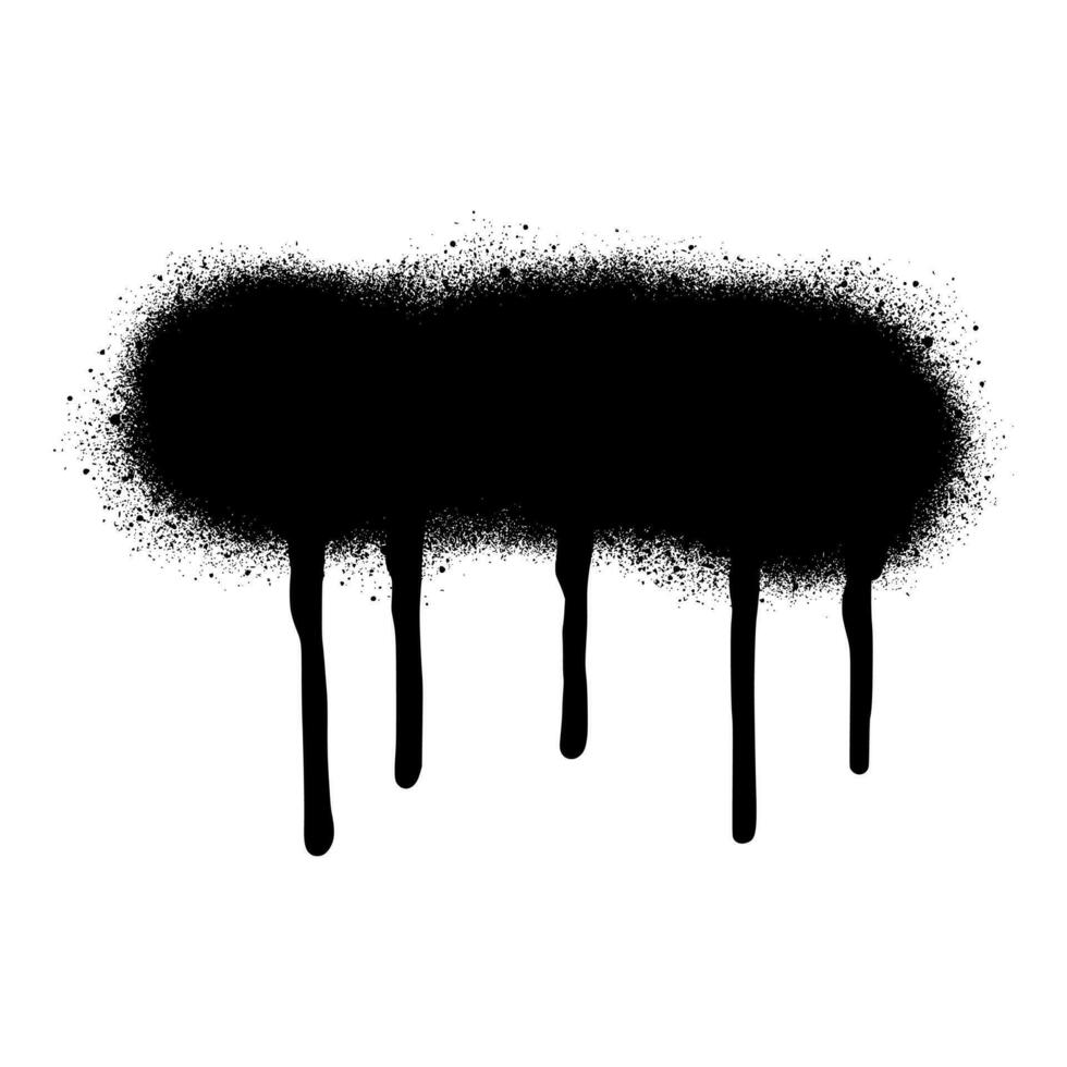 graffiti Spray painted Drips Black ink splatters isolated on white background. vector