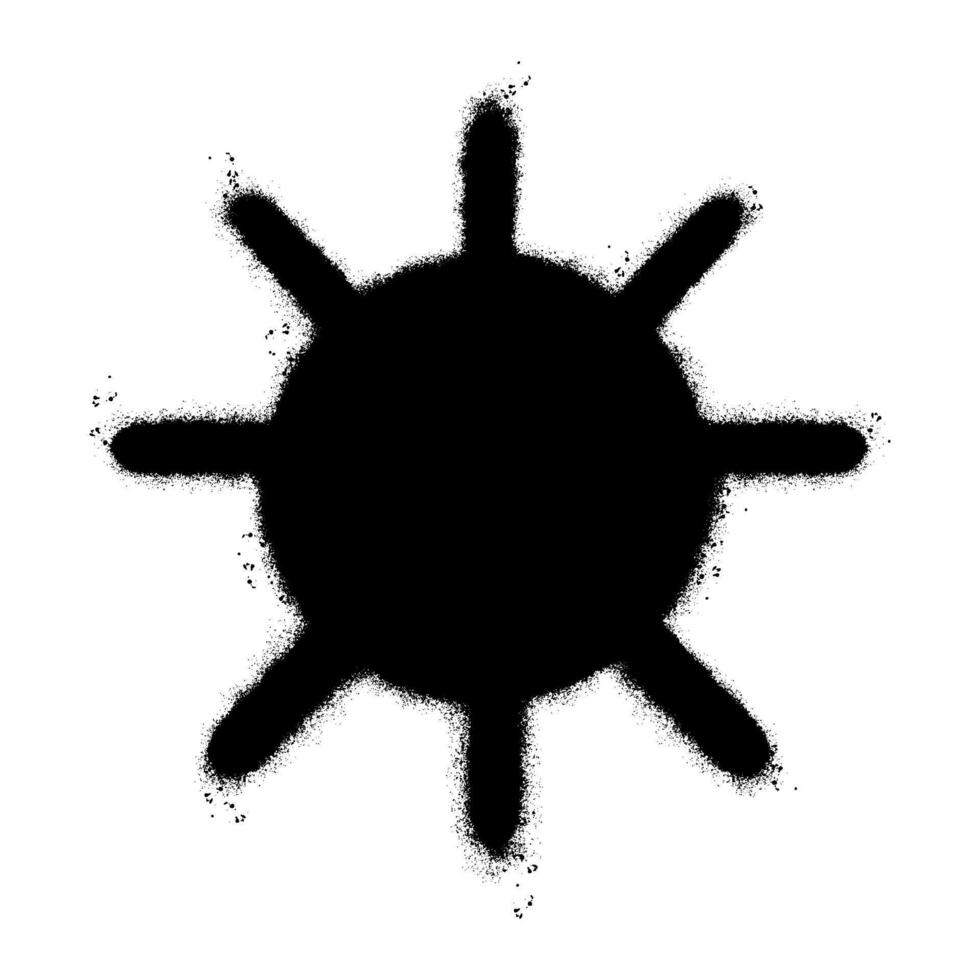 rociar pintado pintada Brillo Solar icono rociado aislado con un blanco antecedentes. pintada Dom verano clima símbolo con terminado rociar en negro terminado blanco. vector