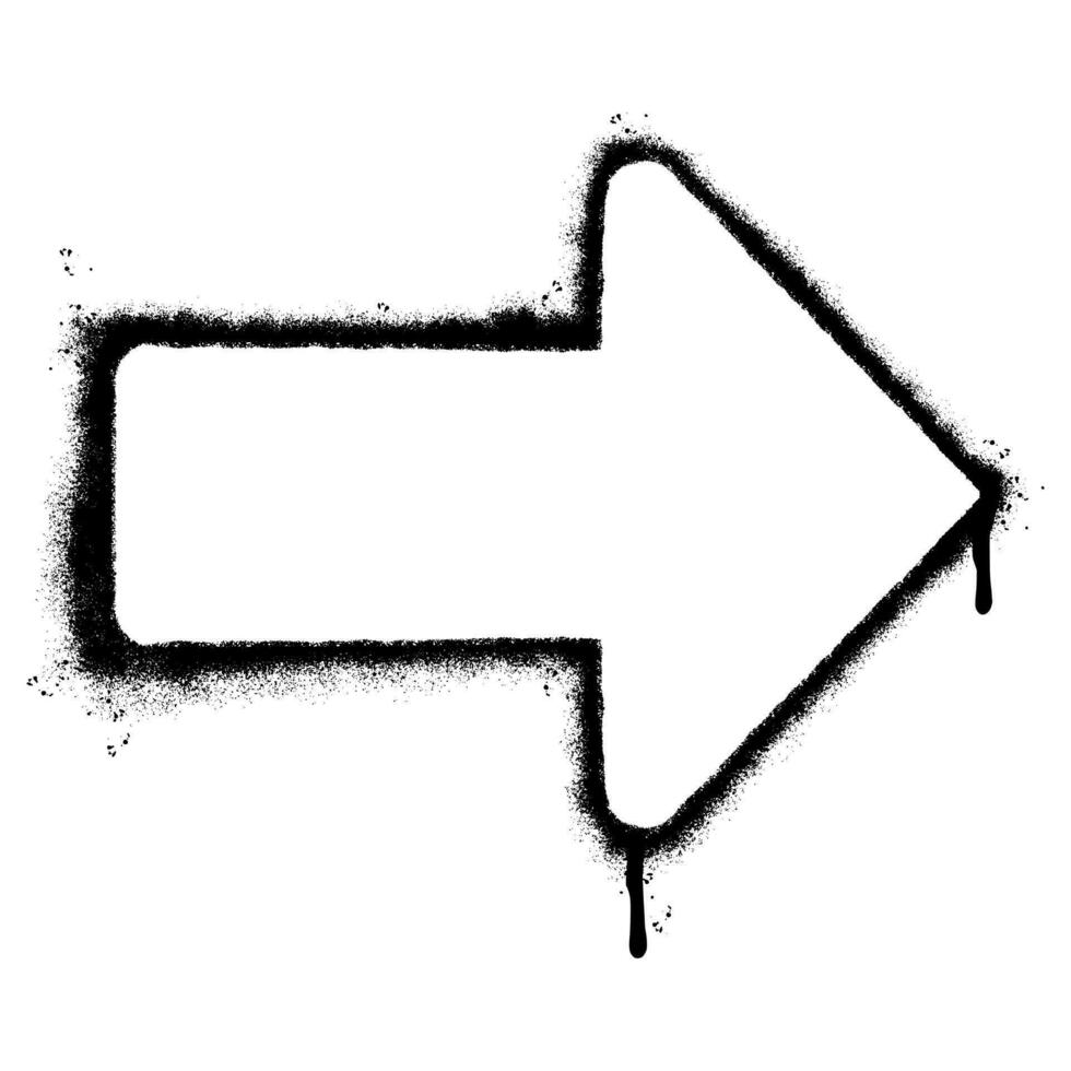 Spray Painted Graffiti arrow Sprayed isolated with a white background. graffiti arrow with over spray in black over white. vector