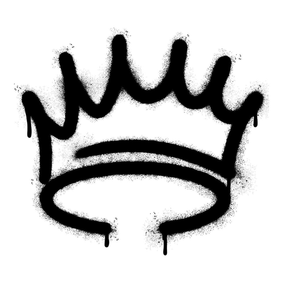 graffiti spray crown icon isolated on white background. vector illustration.