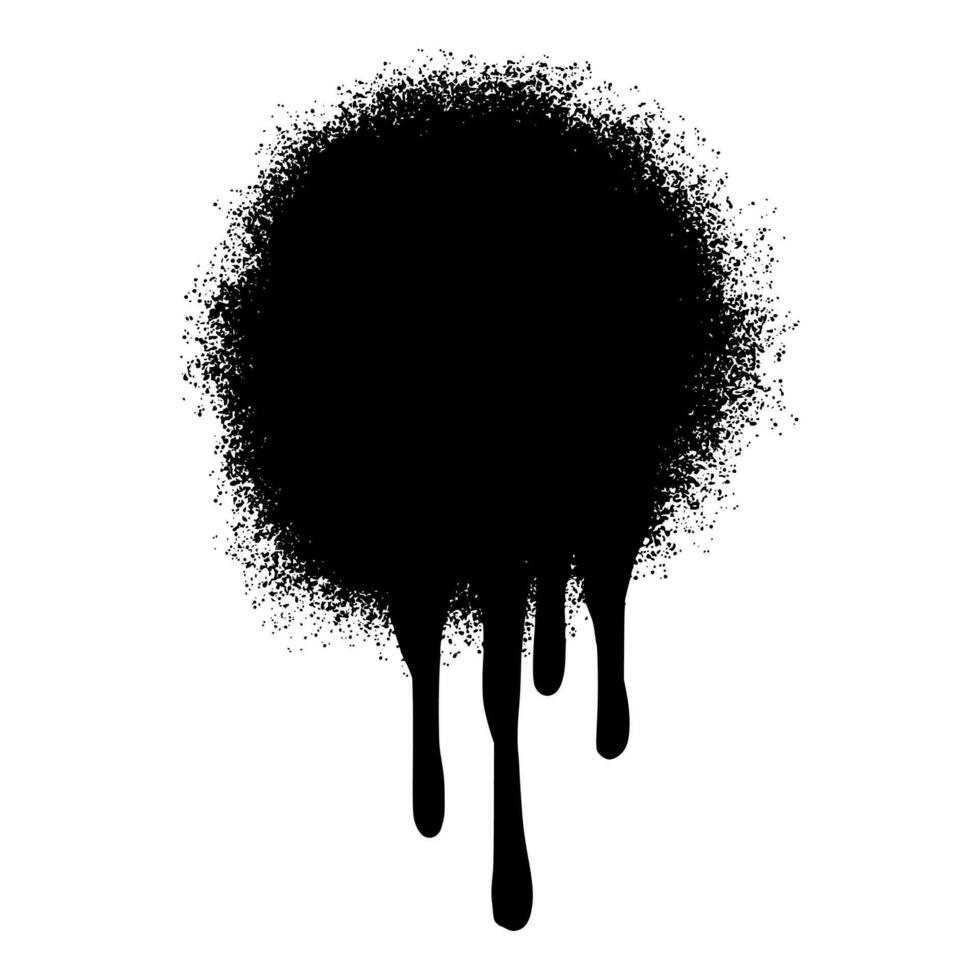 graffiti Spray painted Drips Black ink splatters isolated on white background. vector