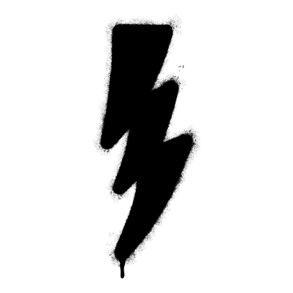 Spray Painted Graffiti electric lightning bolt symbol Sprayed isolated with a white background. graffiti electric lightning bolt icon with over spray in black over white. vector