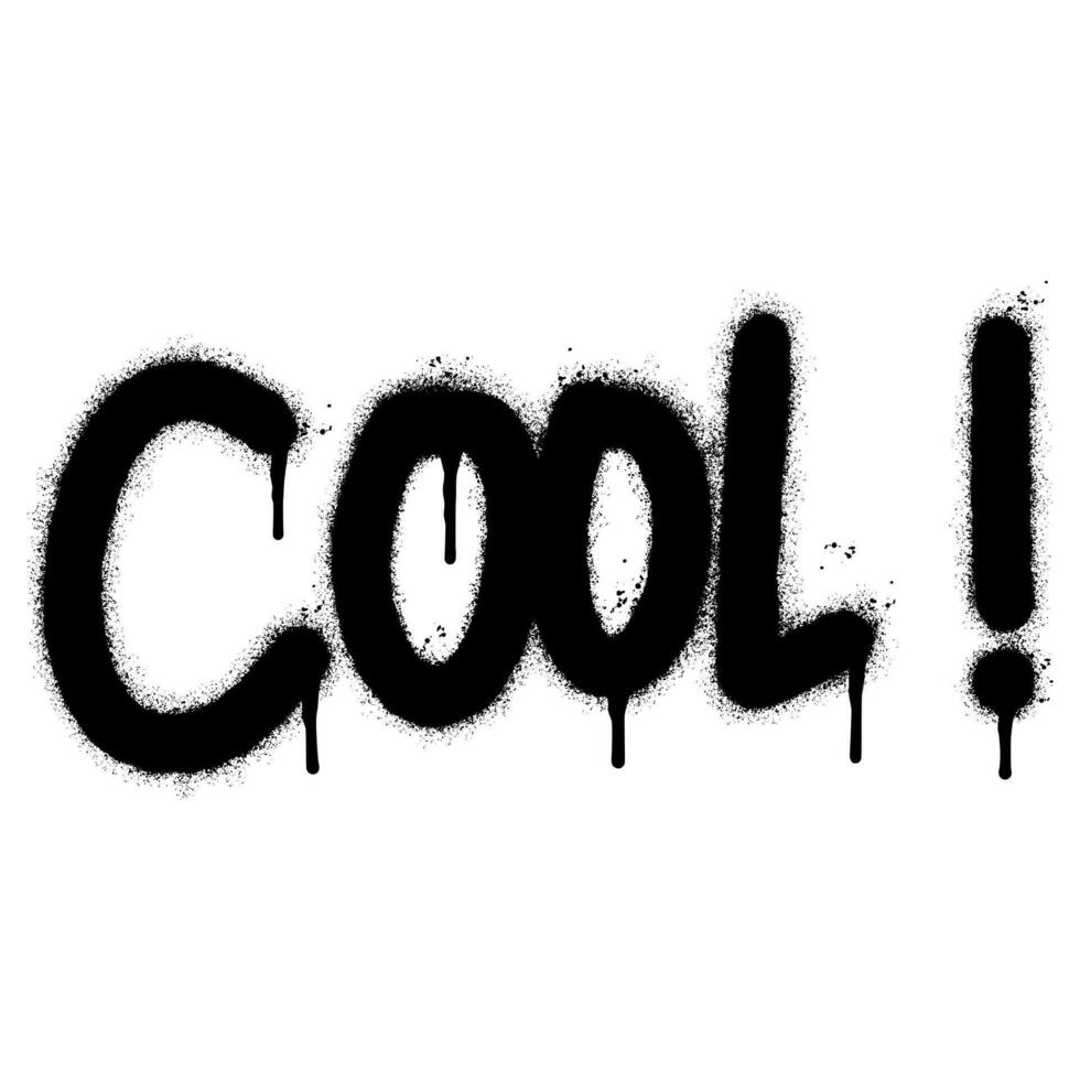 Spray Painted Graffiti cool Word Sprayed isolated with a white background. graffiti font cool with over spray in black over white. vector