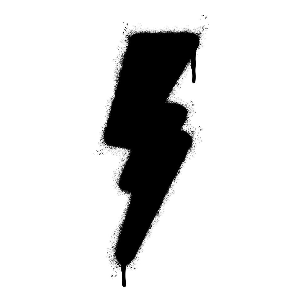 Spray Painted Graffiti electric lightning bolt symbol Sprayed isolated with a white background. graffiti electric lightning bolt icon with over spray in black over white. vector