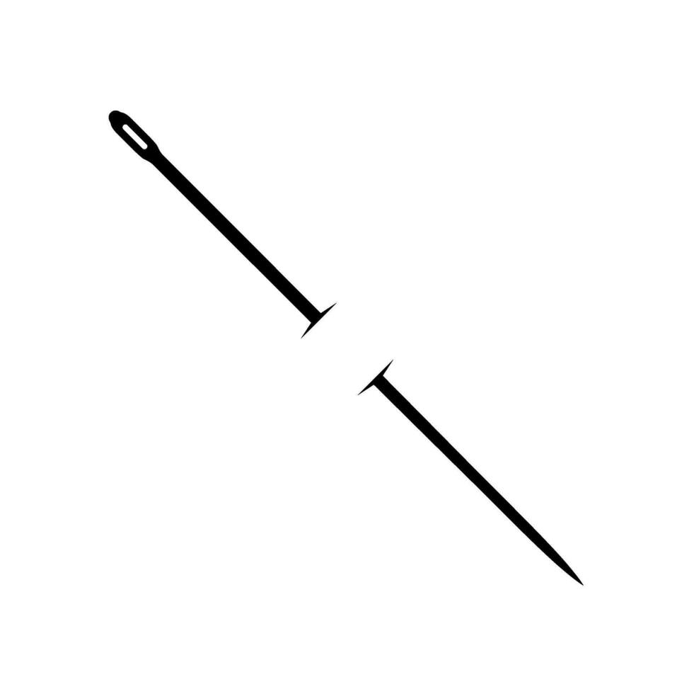 Needle Silhouette, can use for Art Illustration, Logo Gram, Logo Type, Pictogram, Website, Apps, or Graphic Design Element. Vector Illustration