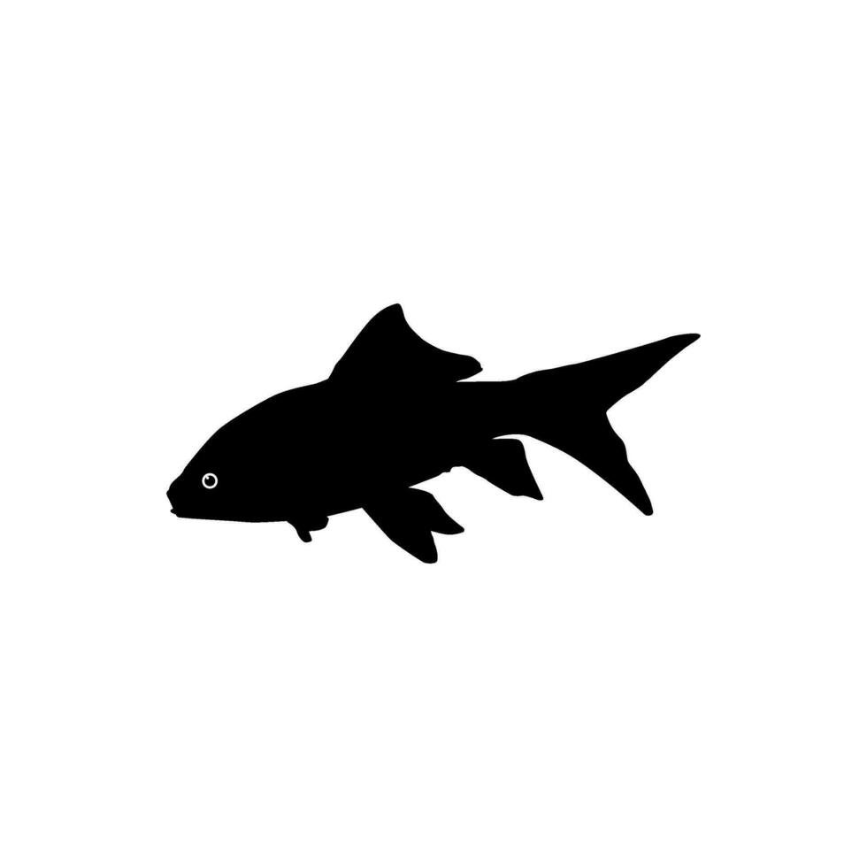 Gold Fish Silhouette, can use for Logo Gram, Art Illustration, Pictogram, Website, Decoration, or Graphic Design Element. Vector Illustration