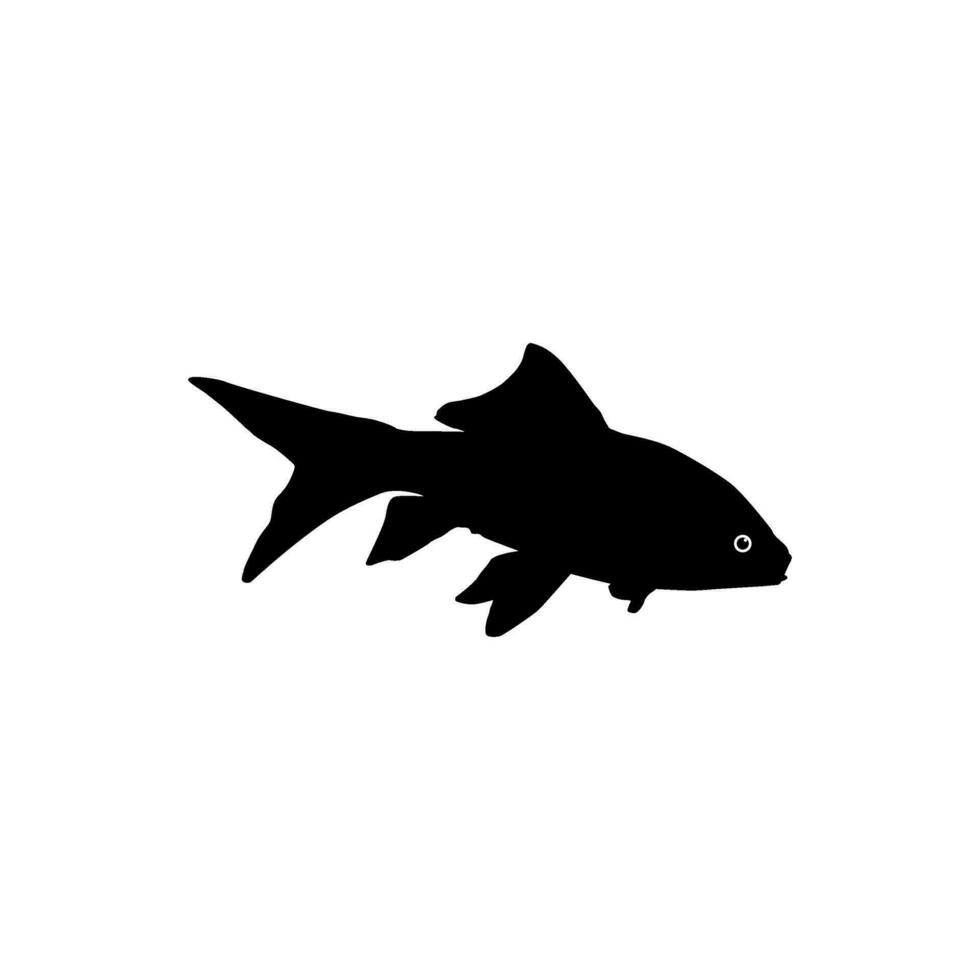 Gold Fish Silhouette, can use for Logo Gram, Art Illustration, Pictogram, Website, Decoration, or Graphic Design Element. Vector Illustration