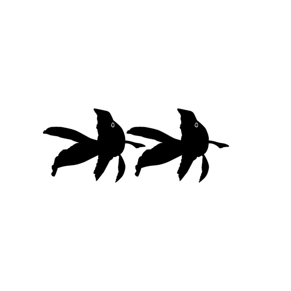 Pair of the Gold Fish Silhouette, can use for Logo Gram, Art Illustration, Pictogram, Website, Decoration, or Graphic Design Element. Vector Illustration