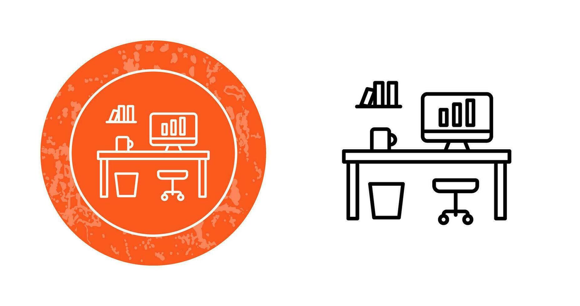 Office Desk Vector Icon