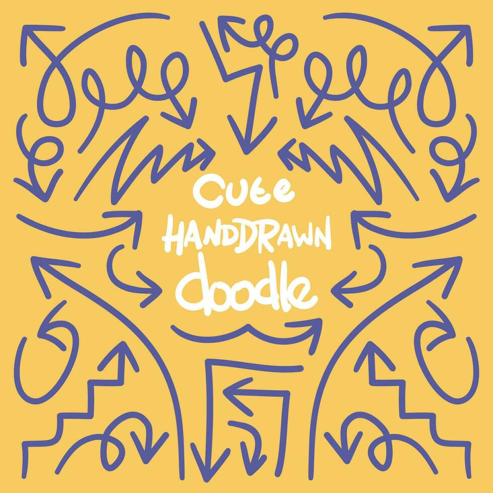 Cute Hand Drawn Doodle Sketchy Arrow Element vector