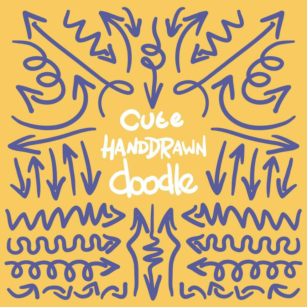 Cute Hand Drawn Doodle Sketchy Arrow Element vector