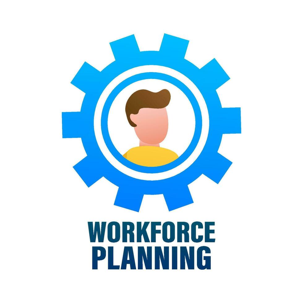 Workforce planning in abstract style. Process chart. 3d icon with workforce planning for concept design vector