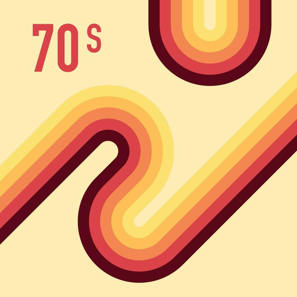 70s, 1970 abstract vector stock retro lines background. Vector illustration