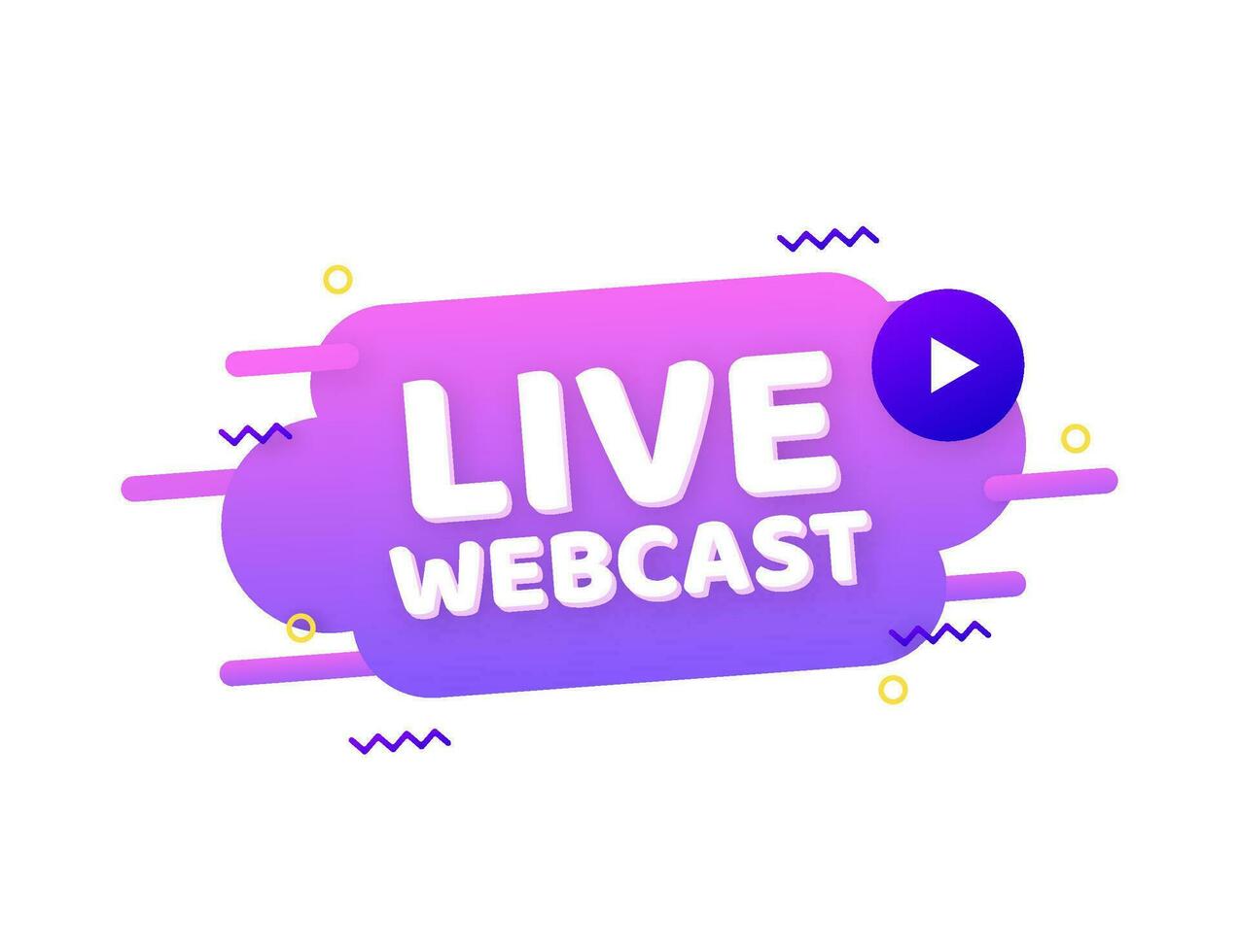 Live Webcast Button, icon, emblem, label Vector stock illustration